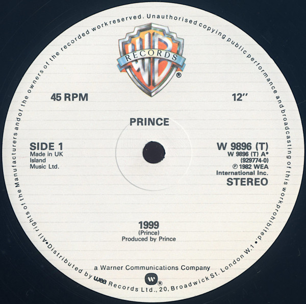 Prince - 1999 | Warner Bros. Records (W9896T) - 3