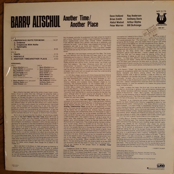 Barry Altschul - Another Time / Another Place | Muse Records (MR 5176) - 2 Barry Altschul - Another Time / Another Place | Muse Records (MR 5176) - 2