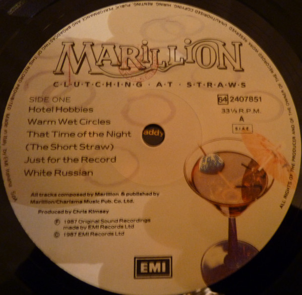 Marillion - Clutching At Straws | EMI (64 2407851) - 3 Marillion - Clutching At Straws | EMI (64 2407851) - 3
