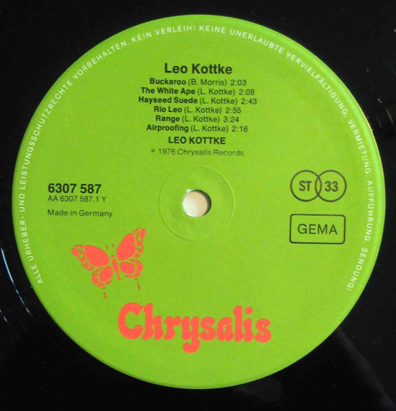 Leo Kottke - Leo Kottke | Chrysalis (6307 587) - 3 Leo Kottke - Leo Kottke | Chrysalis (6307 587) - 3