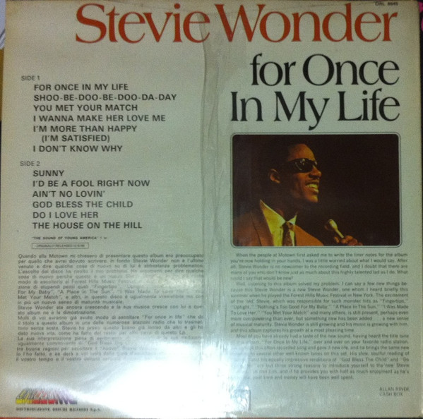 Stevie Wonder - For Once In My Life | Motown (ORL 8645) - 2 Stevie Wonder - For Once In My Life | Motown (ORL 8645) - 2