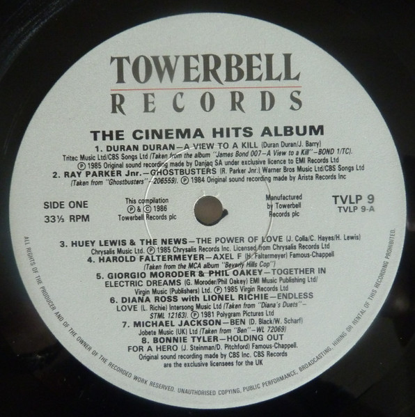 Various - The Cinema Hits Album | Towerbell Records (TVLP 9) - 3