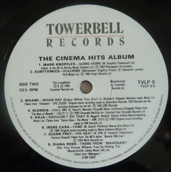 Various - The Cinema Hits Album | Towerbell Records (TVLP 9) - 4