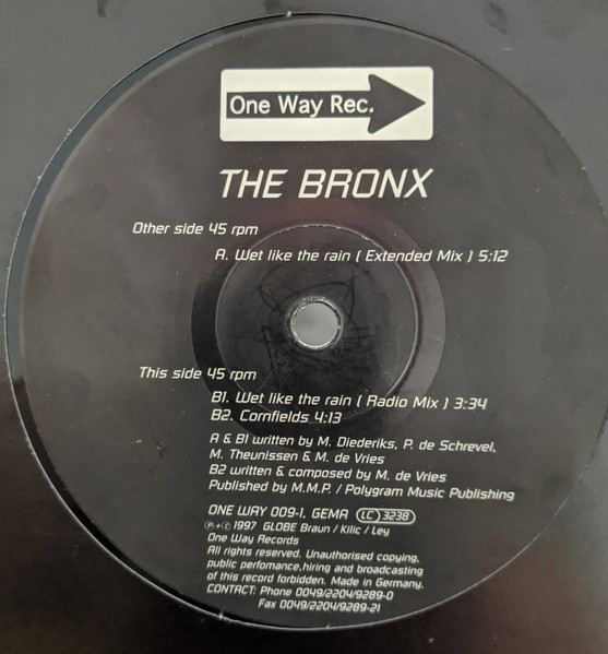 The Bronx - Wet Like The Rain | One Way Records (ONE WAY 009-1) - main The Bronx - Wet Like The Rain | One Way Records (ONE WAY 009-1) - main