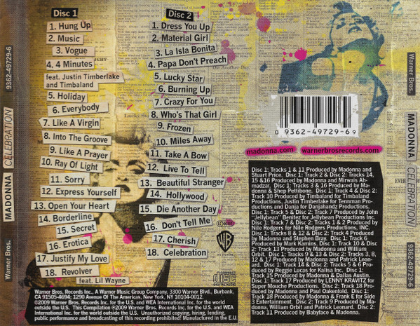 Madonna - Celebration | Warner Bros. Records (9362-49729-6) - 2