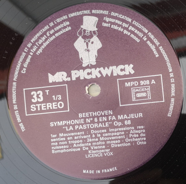 Ludwig van Beethoven , Wiener Symphoniker - Direction: Otto Klemperer - Symphonie Nr. 6 In F-dur, Op. 68 "Pastorale" | Mr. Pickwick (MPD 908) - 3