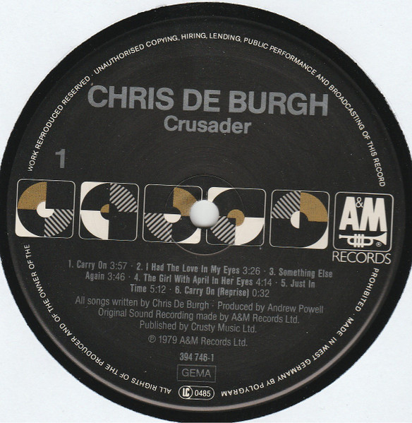 Chris de Burgh - Crusader | A&M Records (394 746-1) - 3