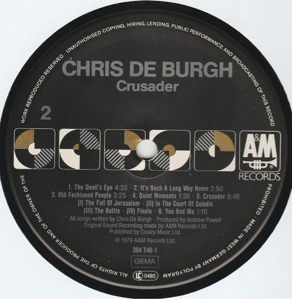 Chris de Burgh - Crusader | A&M Records (394 746-1) - 4