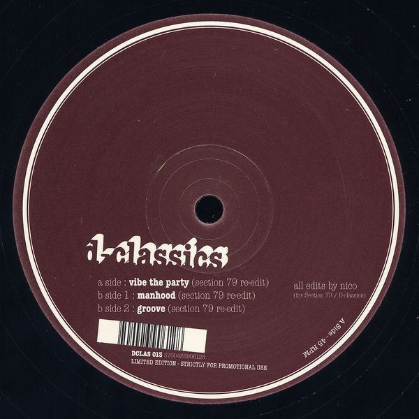 Unknown Artist - Vibe The Party / Manhood / Groove | D-Classics (DCLAS 013) - main