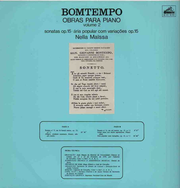 João Domingos Bomtempo , Nella Maissa - Obras Para Piano – Volume 2 | A Voz Do Dono (8E 051 40 502) - 2 João Domingos Bomtempo , Nella Maissa - Obras Para Piano – Volume 2 | A Voz Do Dono (8E 051 40 502) - 2