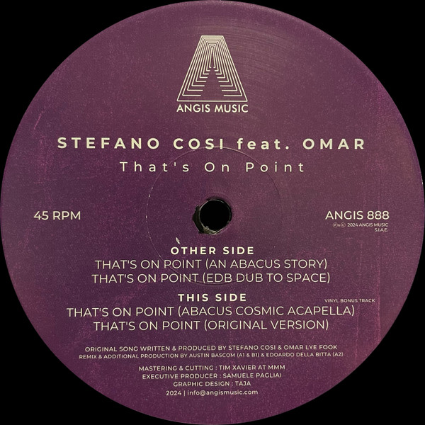 Stefano Cosi Feat. Omar - That's On Point | Angis Music (ANGIS 888) - main
