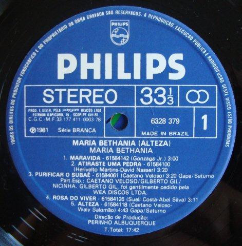 Maria Bethânia - Alteza | Philips (6328 379) - 3
