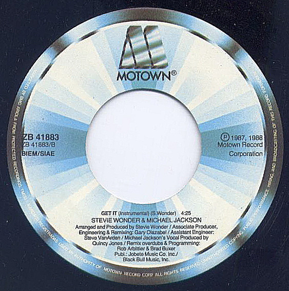 Stevie Wonder And Michael Jackson - Get It | Motown (ZB 41883) - 3