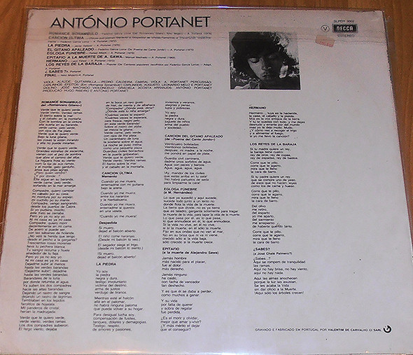 António Portanet - Muertes | Decca (SLPDY 3002) - main