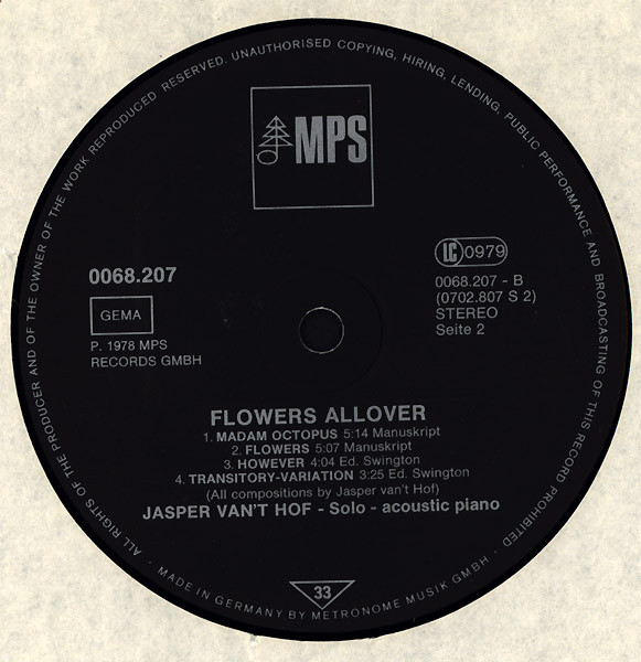 Jasper Van't Hof - Flowers Allover | MPS Records (0068.207) - 4