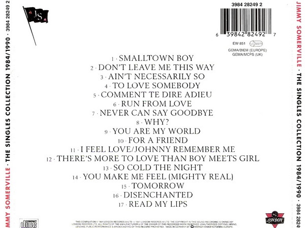 Jimmy Somerville Featuring Bronski Beat And The Communards - The Singles Collection 1984/1990 | London Records (3984 28249 2) - 2