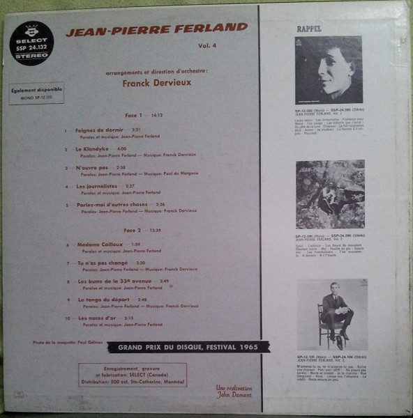 Jean-Pierre Ferland - Vol. 4 [Vinyl] | Select (SSP 24.132) - 2