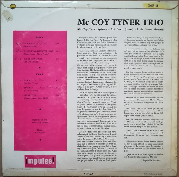 McCoy Tyner Trio - Inception | Impulse! (IMP 18) - 2 McCoy Tyner Trio - Inception | Impulse! (IMP 18) - 2