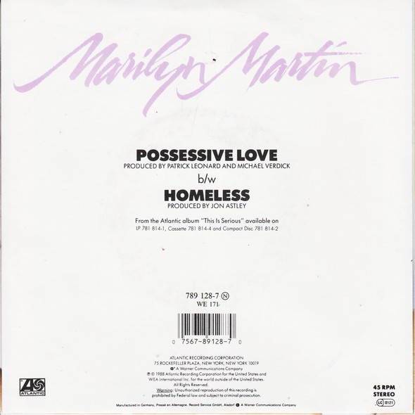 Marilyn Martin - Possessive Love | Atlantic (789 128-7) - 2