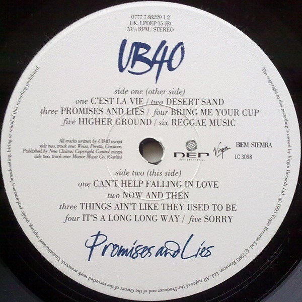 UB40 - Promises And Lies | DEP International (LPDEP 15) - 4 UB40 - Promises And Lies | DEP International (LPDEP 15) - 4
