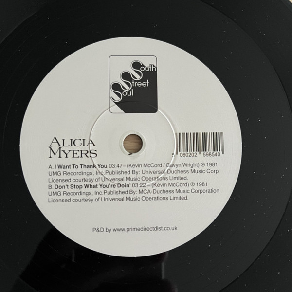 Alicia Myers - I Want To Thank You / Don't Stop What You're Doin | South Street Soul (SSS703) - 2 Alicia Myers - I Want To Thank You / Don't Stop What You're Doin | South Street Soul (SSS703) - 2