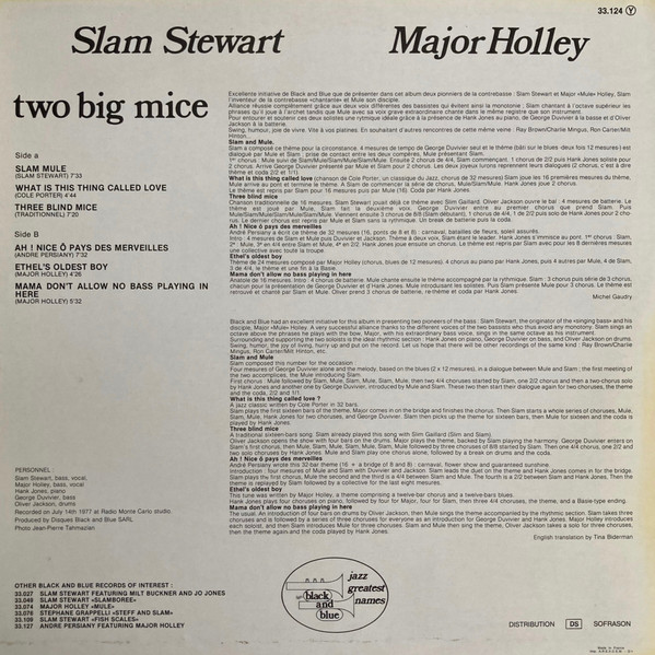Slam Stewart - Major Holley - Two Big Mice | Black And Blue (33.124) - 2 Slam Stewart - Major Holley - Two Big Mice | Black And Blue (33.124) - 2