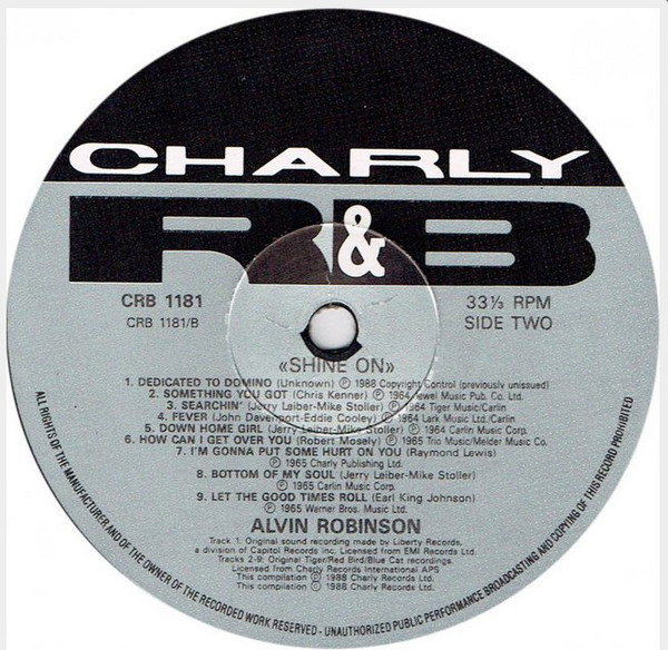 Alvin Robinson - Shine On | Charly R&B (CRB 1181) - 4