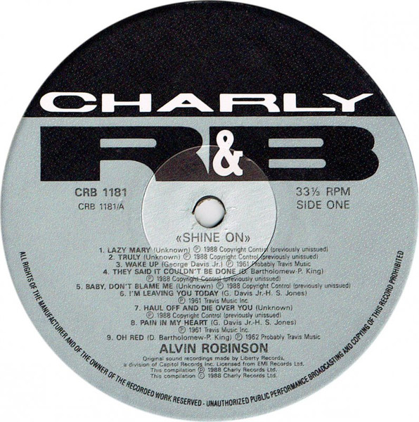 Alvin Robinson - Shine On | Charly R&B (CRB 1181) - 3