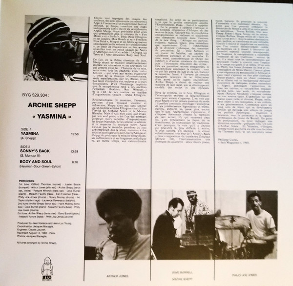 Archie Shepp - Yasmina, A Black Woman | BYG Records (529.304) - 3