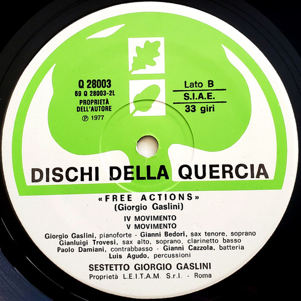Giorgio Gaslini Sestetto - Free Actions | Dischi Della Quercia (Q 28003) - 2 Giorgio Gaslini Sestetto - Free Actions | Dischi Della Quercia (Q 28003) - 2