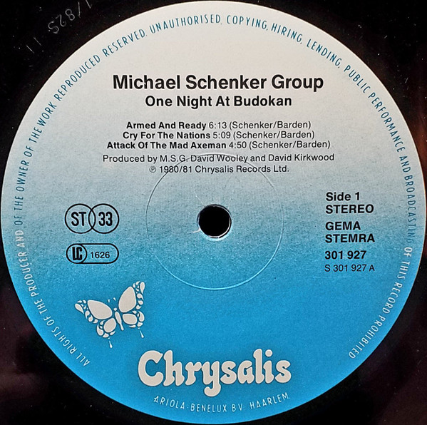 The Michael Schenker Group - One Night At Budokan | Chrysalis (301 929-420) - main The Michael Schenker Group - One Night At Budokan | Chrysalis (301 929-420) - main