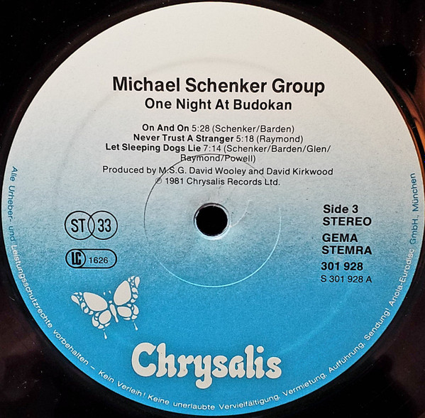 The Michael Schenker Group - One Night At Budokan | Chrysalis (301 929-420) - 3 The Michael Schenker Group - One Night At Budokan | Chrysalis (301 929-420) - 3