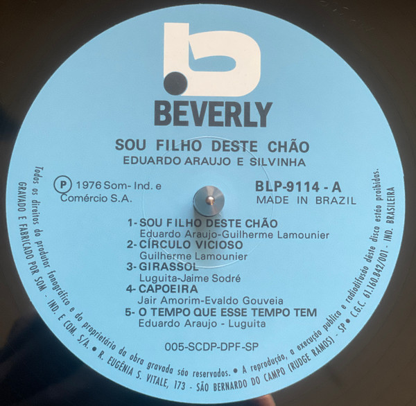 Eduardo Araujo & Silvinha Araújo - Sou Filho Dêsse Chão | Beverly (BLP-9114) - 2