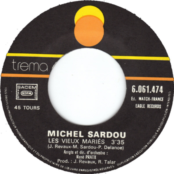 Michel Sardou - Les Vieux Mariés / Zombi Dupont | Trema (6061 474) - 3