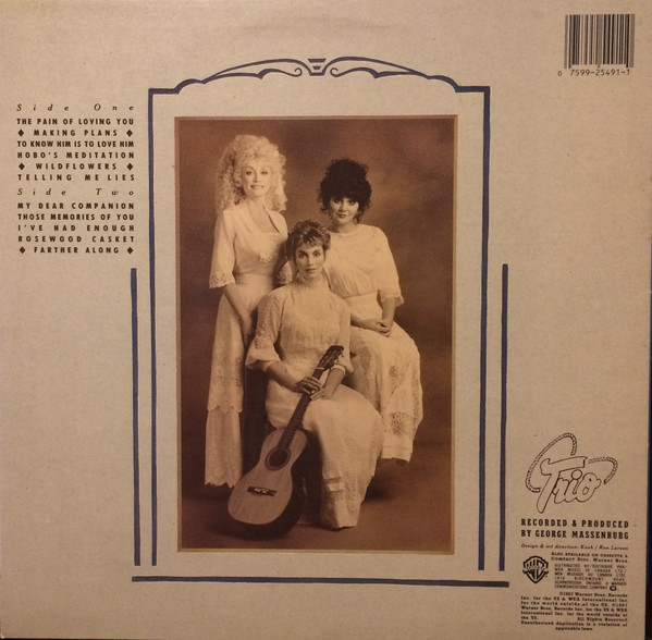 Dolly Parton , Linda Ronstadt & Emmylou Harris - Trio [Vinyl] | Warner Bros. Records (92 54911) - 2