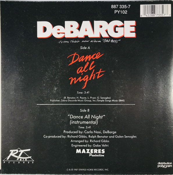 DeBarge - Dance All Night | RT Bis Records (887 335-7) - 2