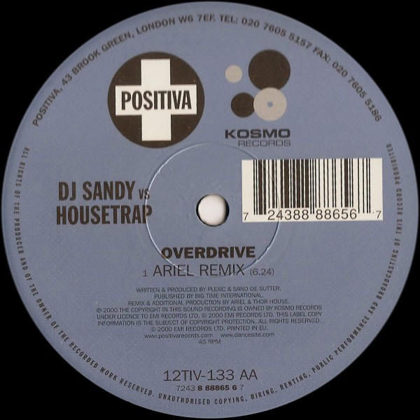 DJ Sandy Vs Housetrap - Overdrive | Positiva (12TIV-133) - 4