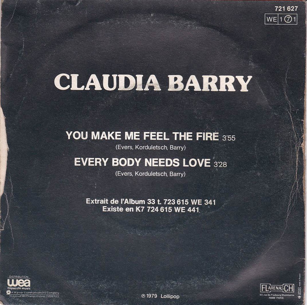 Claudja Barry - You Make Me Feel The Fire / Everybody Needs Love | Flarenasch (721 627) - 2 Claudja Barry - You Make Me Feel The Fire / Everybody Needs Love | Flarenasch (721 627) - 2