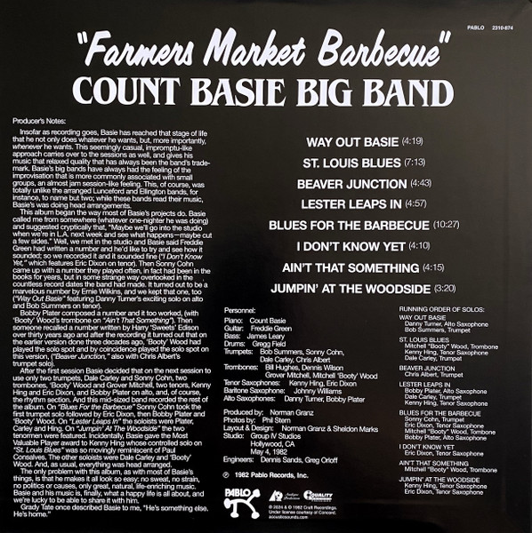Count Basie Big Band - Farmers Market Barbecue | Analogue Productions (APPJ 157) - 2