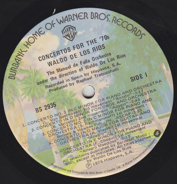 Waldo De Los Rios - Concertos For The '70s | Warner Bros. Records (BS 2935) - 2 Waldo De Los Rios - Concertos For The '70s | Warner Bros. Records (BS 2935) - 2