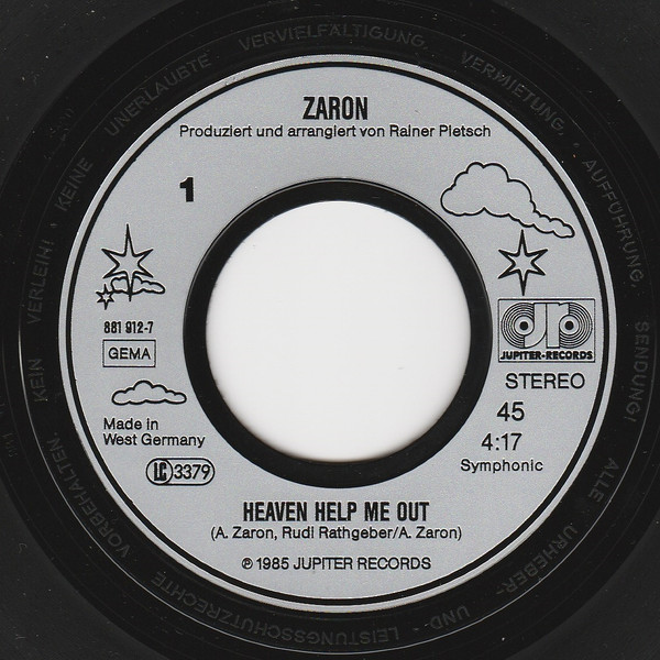 Andreas Zaron - Heaven Help Me Out / Tightrope Dancer | Jupiter Records (881 912-7) - 3