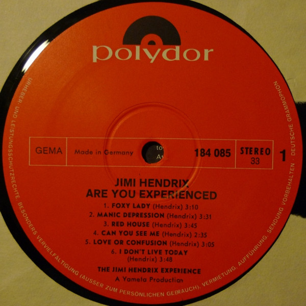 Jimi Hendrix - Are You Experienced | Polydor (184 085) - 2