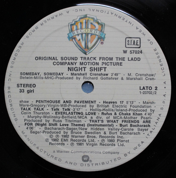 Various - Night Shift - Original Sound Track From The Ladd Company Motion Picture | Warner Bros. Records (WB 57024) - 4 Various - Night Shift - Original Sound Track From The Ladd Company Motion Picture | Warner Bros. Records (WB 57024) - 4