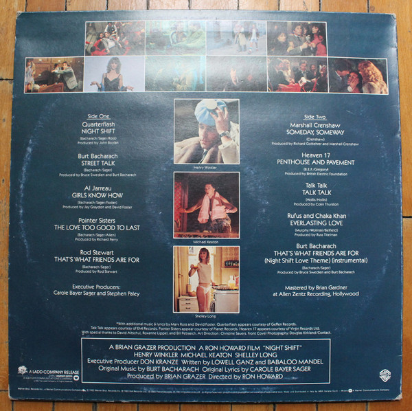 Various - Night Shift - Original Sound Track From The Ladd Company Motion Picture | Warner Bros. Records (WB 57024) - 2 Various - Night Shift - Original Sound Track From The Ladd Company Motion Picture | Warner Bros. Records (WB 57024) - 2