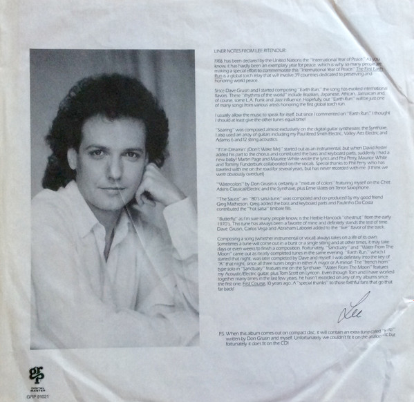Lee Ritenour - Earth Run | GRP (GRP 91 021) - 3 Lee Ritenour - Earth Run | GRP (GRP 91 021) - 3