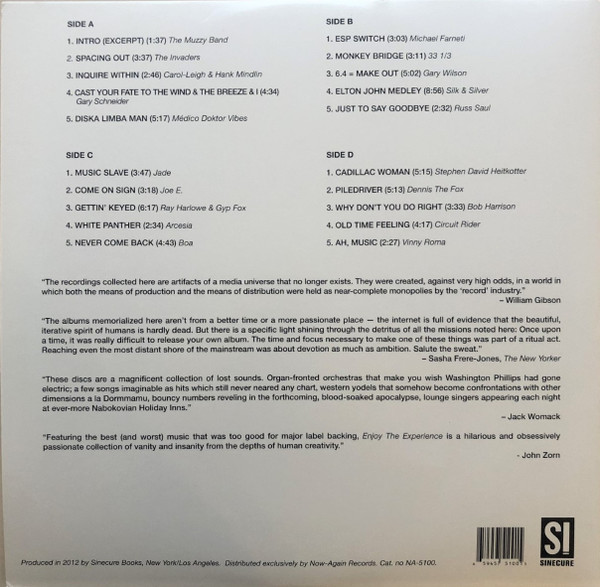 Various - Enjoy The Experience - Homemade Records 1958-1992 | Sinecure Books (NA-5100) - 4 Various - Enjoy The Experience - Homemade Records 1958-1992 | Sinecure Books (NA-5100) - 4