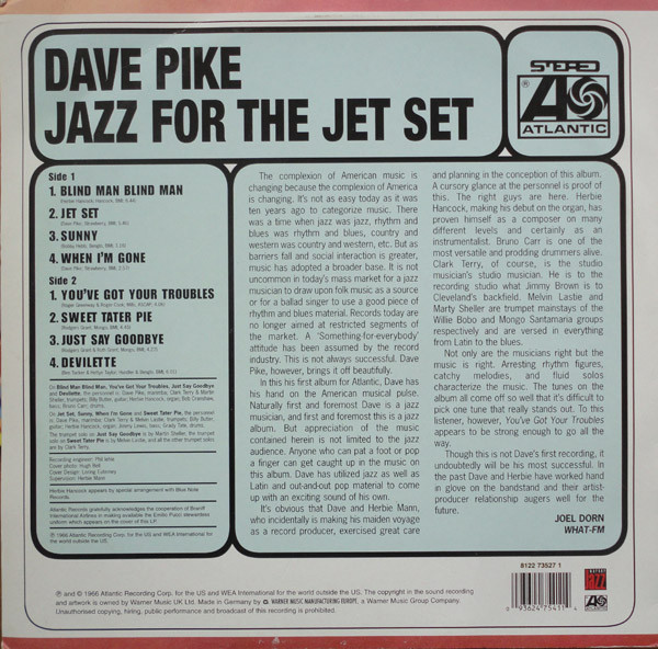 Dave Pike - Jazz For The Jet Set | Atlantic (8122 73527 1) - 2
