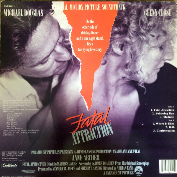 Maurice Jarre - Fatal Attraction (Original Motion Picture Soundtrack) | GNP Crescendo (GNPS 8011) - 2 Maurice Jarre - Fatal Attraction (Original Motion Picture Soundtrack) | GNP Crescendo (GNPS 8011) - 2