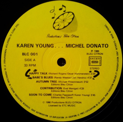 Karen Young \ Michel Donato - Karen Young \ Michel Donato | Bleu Citron (BLC 001) - 3