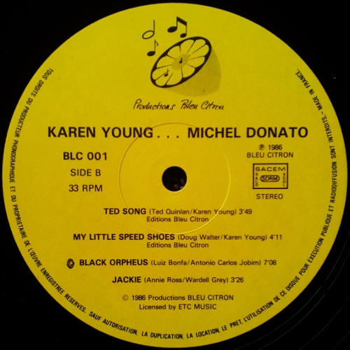 Karen Young \ Michel Donato - Karen Young \ Michel Donato | Bleu Citron (BLC 001) - 4